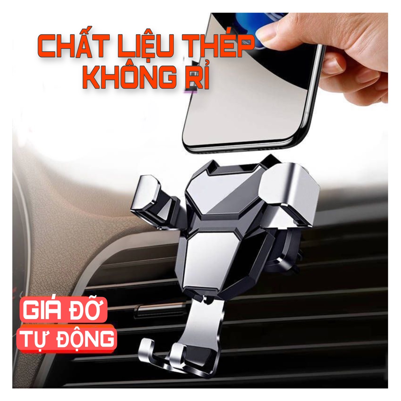 Giá đỡ kẹp điện thoại trên ô tô xoay 360 độ gắn cửa gió điều hòa xe hơi nhỏ gọn chắc chắn tiện lợi (MẪU MỚI 2023)