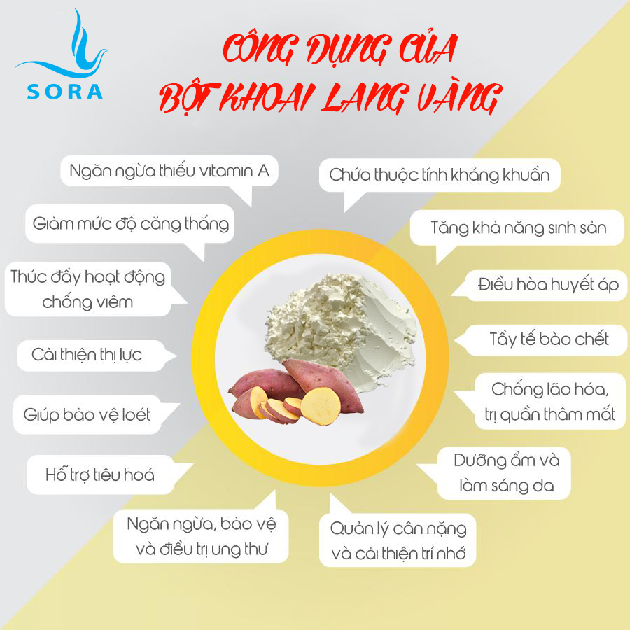 Sora bột khoai lang vàng nguyên chất