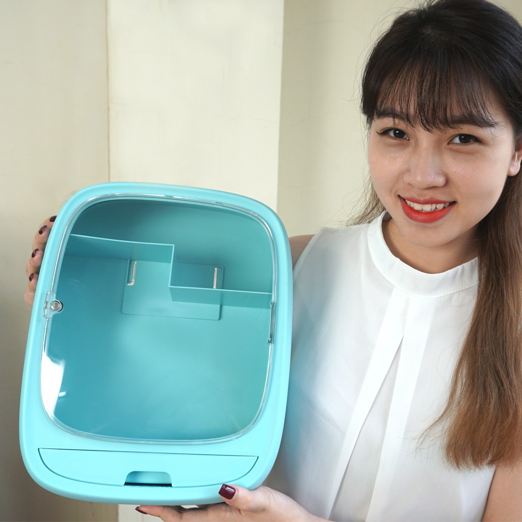 Kệ mỹ phẩm cao cấp, tủ để đồ trang điểm mỹ phẩm treo tường bằng nhựa ABS