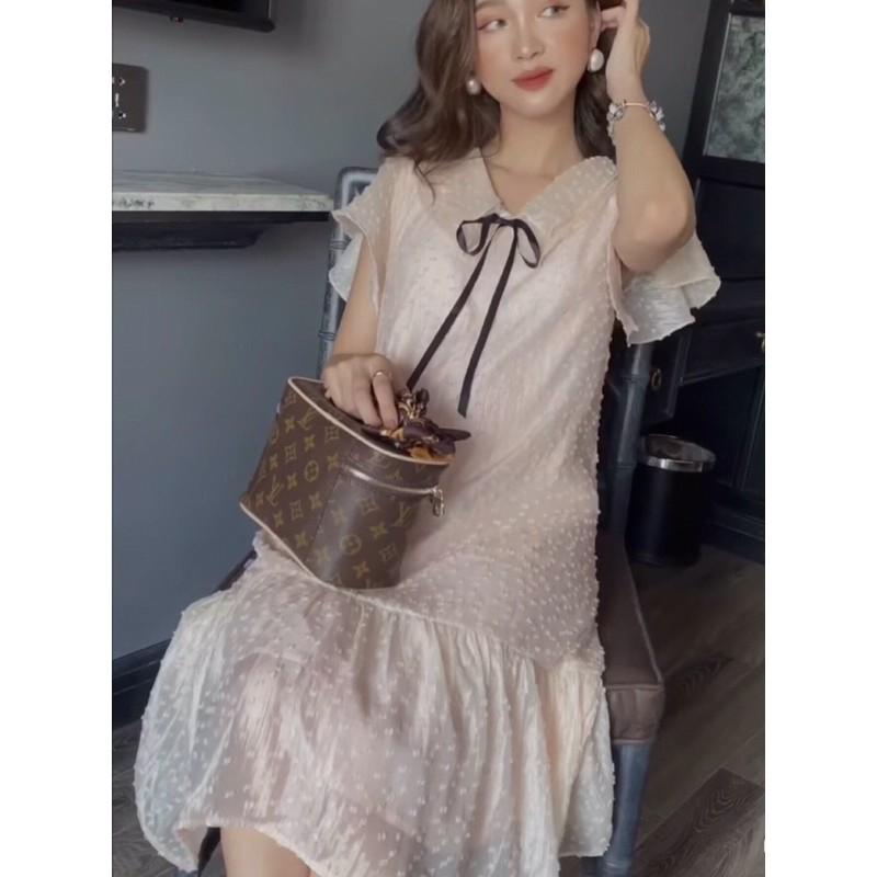 Đầm bầu vải voan sang chảnh cho bầu từ 50kg đến 75kg