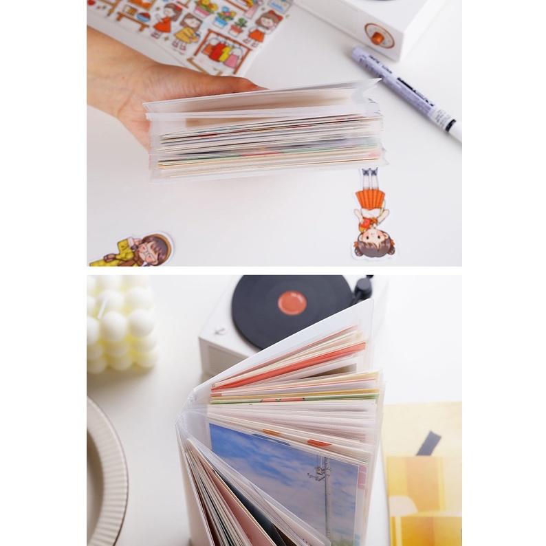 Sổ Bìa Nhựa Trong Suốt Lưu Trữ Sticker/ Postcard/ Hình Ảnh/ Giấy Các Loại 40 Tờ Kích Thước A6