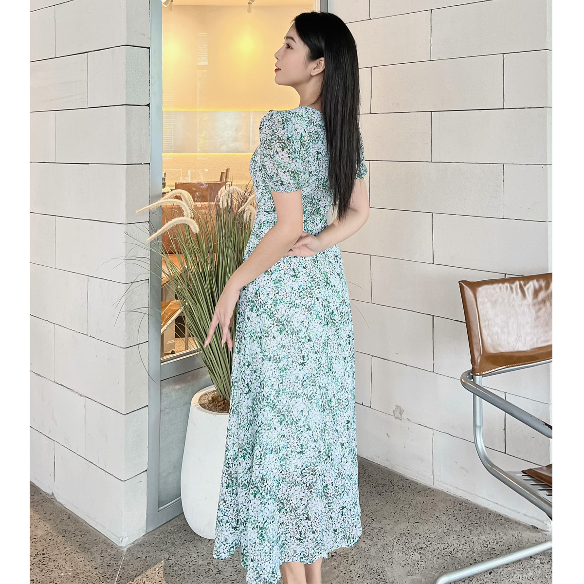 Đầm maxi hoa nhí Vol hàn dễ thương D093 - Lady Fashion - Khánh Linh Style