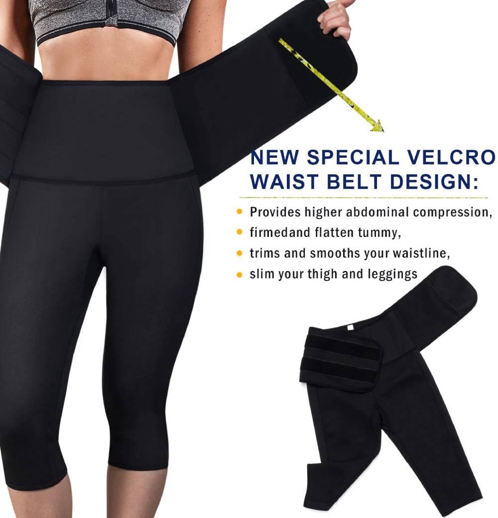 Phụ Nữ Neoprene Shaper Eo Quần Huấn Luyện Đai Xông Hơi Giảm Béo Tập Gym Capris Nóng Nhiệt Mồ Hôi Quần Cao Cấp Quần Legging