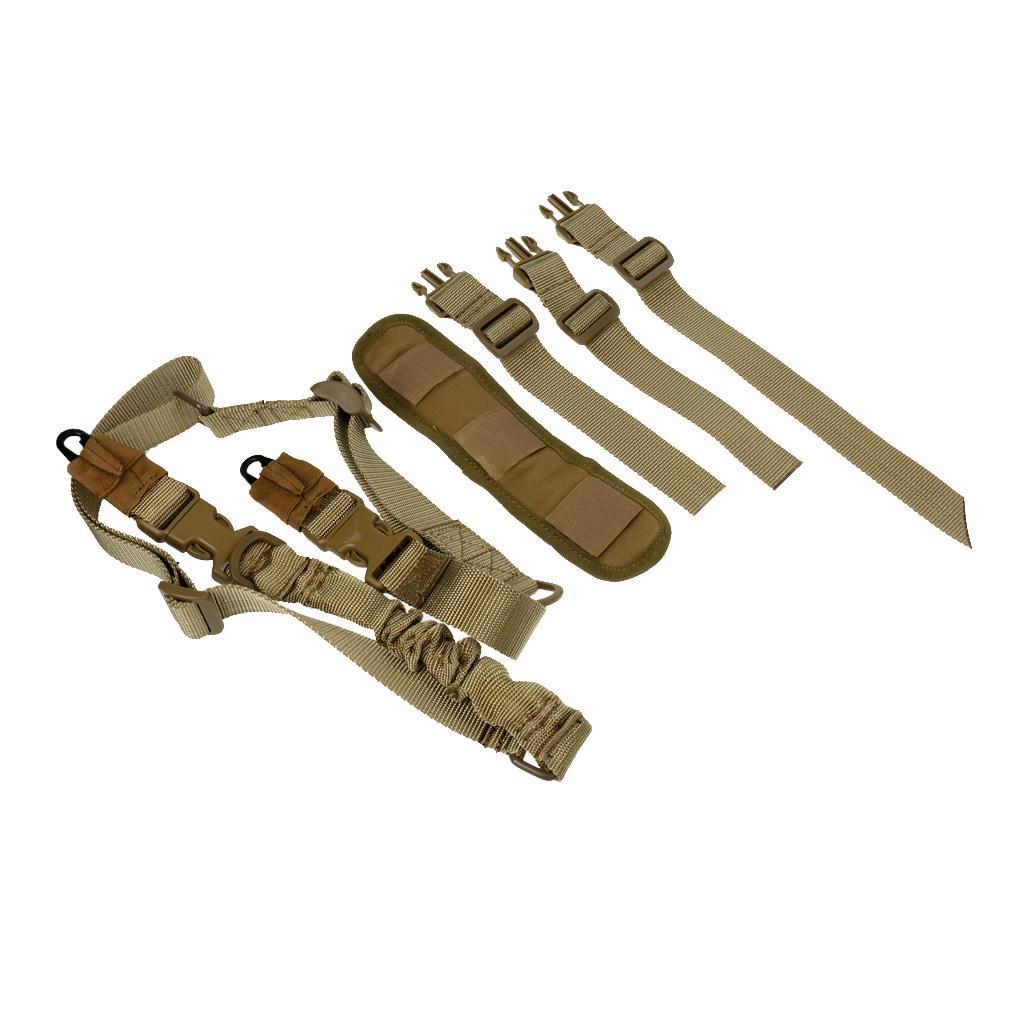 180 - 200cm Hunting 2 Point Adjustable Stretch Sling + 4 Pieces Accessory Straps