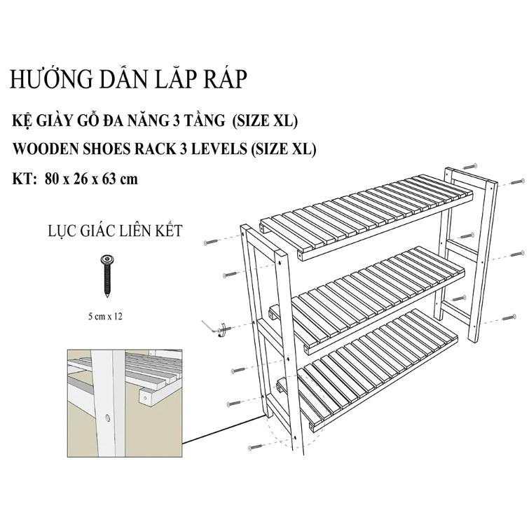 Kệ giày dép, kệ đa năng, 3 tầng, decor trang trí nhà cửa