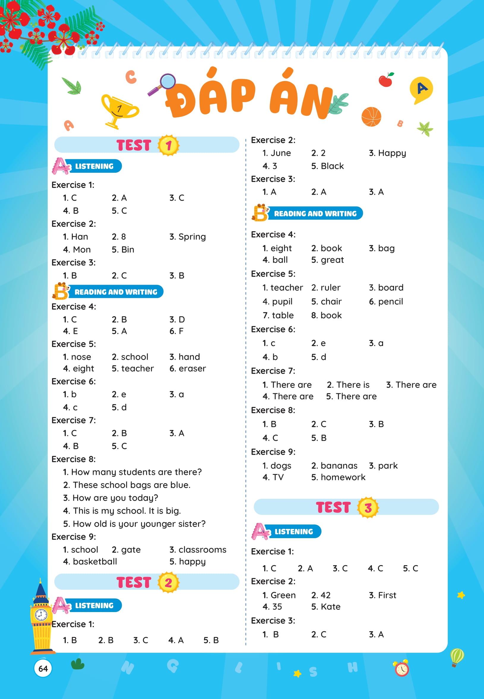 Sách - Phiếu Ôn Hè Tiếng Anh Lớp 3