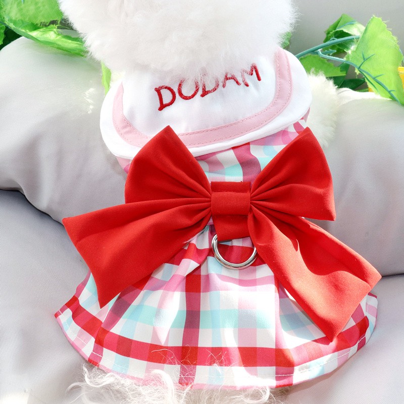 Đầm Không Tay Họa Tiết Sọc Caro Thanh Lịch Dành Cho Cún Cưng.