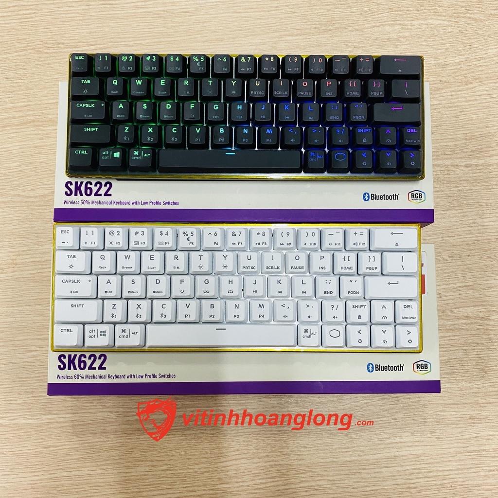 Bàn Phím Cơ Cooler Master SK620 Silver White Low Profile Red Switch RGB TKL (Trắng) - Hàng chính hãng