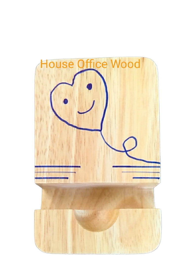 Đế điện thoại gỗ, giá để điện thoại House Office Wood Kích thước Rộng 7x Dài 11x Dầy 2,5cm