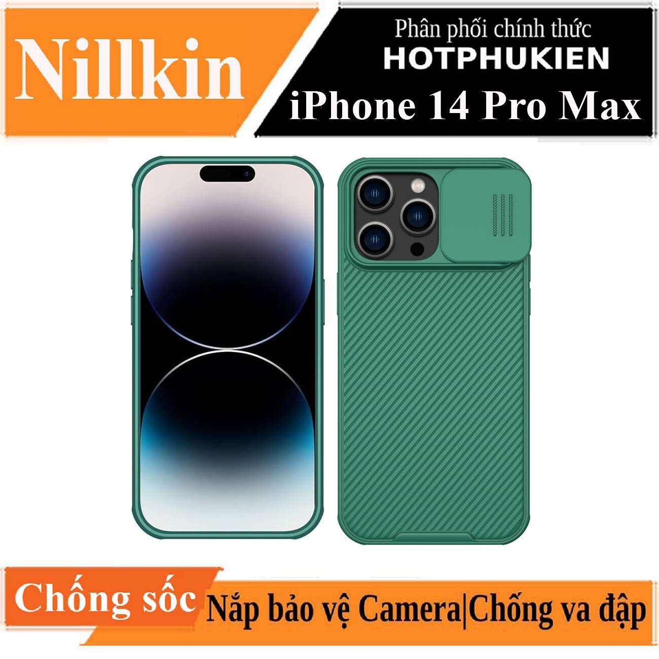 Ốp lưng chống sốc cho iPhone 14 Pro Max (6.7 inch) bảo vệ Camera hiệu Nillkin Camshield Pro chống sốc cực tốt, chất liệu cao cấp, có khung & nắp đậy bảo vệ Camera - hàng nhập khẩu