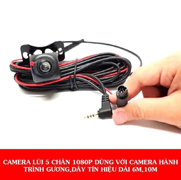 Camera Lùi 5 Chân Hồng Ngoại Kết Nối Camera Hành Trình Gương Bằng Jack 2.5mm