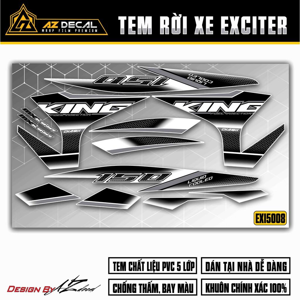 Tem Xe Exciter 150 Mẫu KING | EX15008 | Tem Exciter Rời Chất Liệu PVC