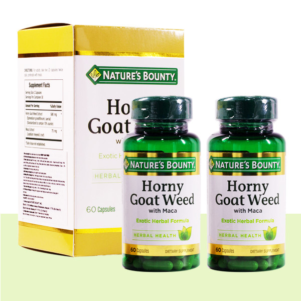 Combo 2 Hộp Viên Uống Tăng Cường Sinh Lý Nam Horny Goat Weed Nature's Bounty - 60 Viên