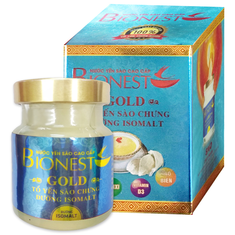 Hộp Yến sào Bionest Gold Isomalt cao cấp (dành cho người tiểu đường) - hộp 1 lọ