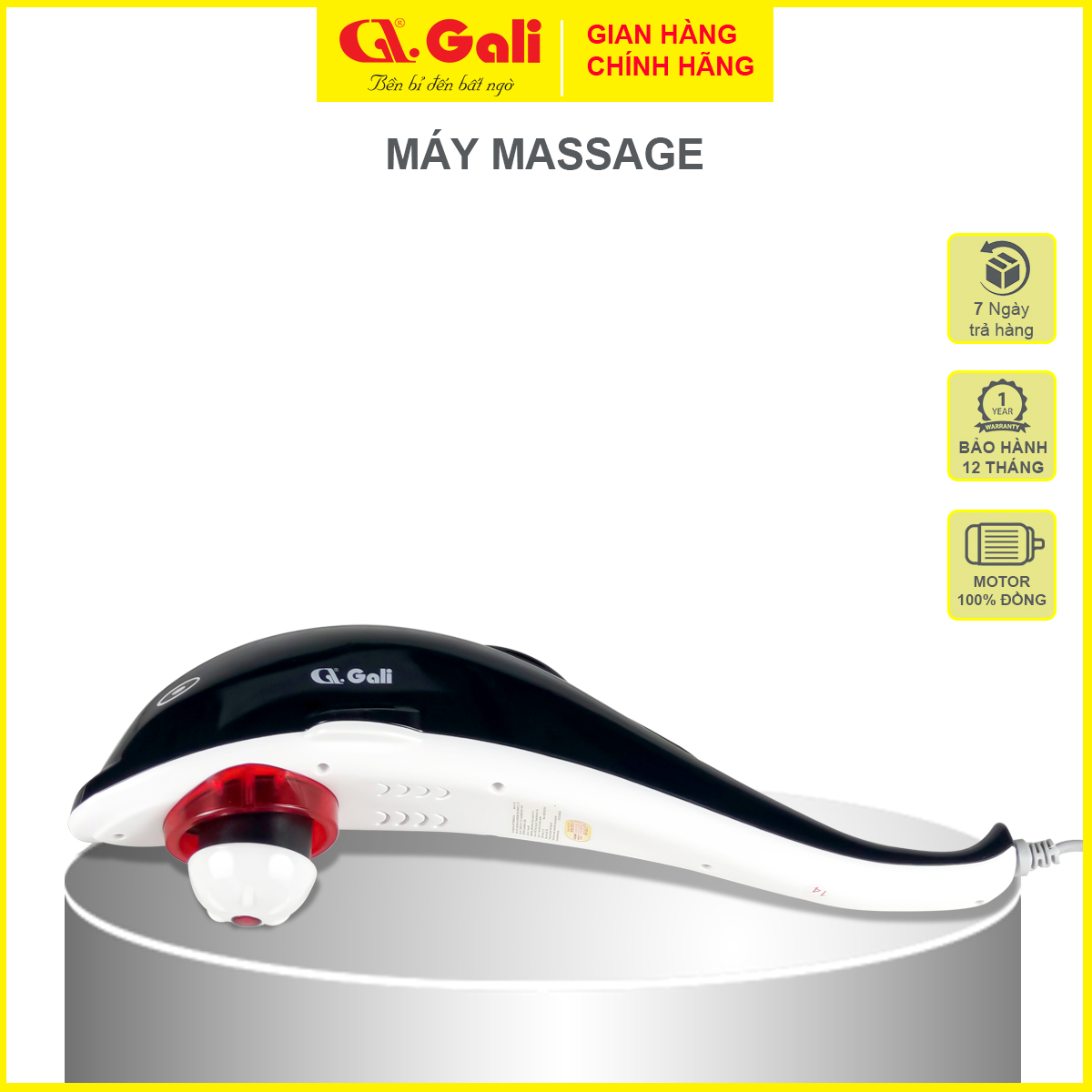 Máy massage thư giãn toàn thân Gali 20w, thiết kế cầm tay, tiện lợi, nhỏ gọn, sản phẩm chính hãng bảo hành 12 tháng