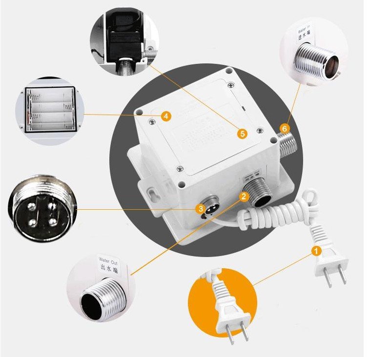 Vòi nước cảm ứng tự động xả nước 220v hoặc 4 pin AAA