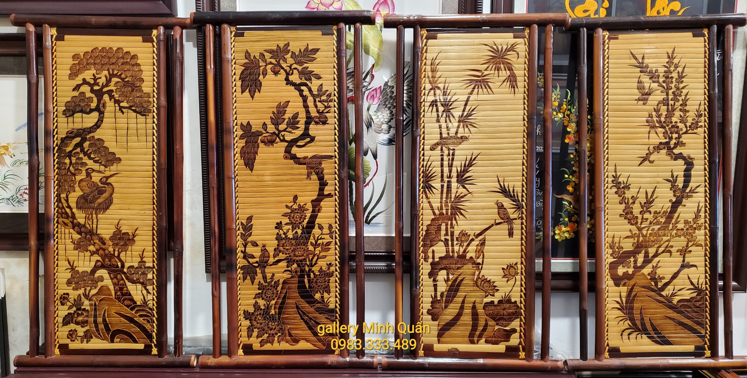 Tranh tre hun khói cạo - Bộ Tùng Cúc Trúc Mai