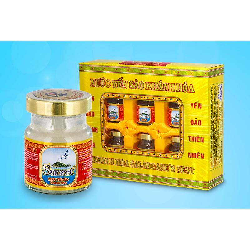 CHÍNH HÃNG Nước Yến Sào Khánh Hòa Sanest Lọ 70ml, Hộp 6 Lọ - 002H6