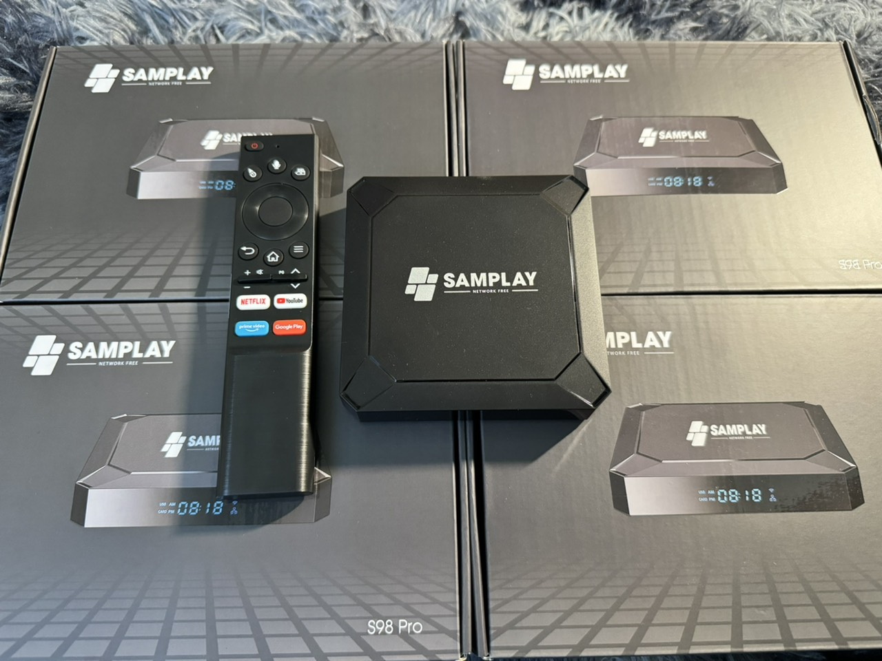 Box Tivi SAMPLAY - S98 PRO - Google TV - Ram 4G/32G - Tích Hợp Tìm Kiếm Bằng Giọng Nói - Hàng Nhập Khẩu