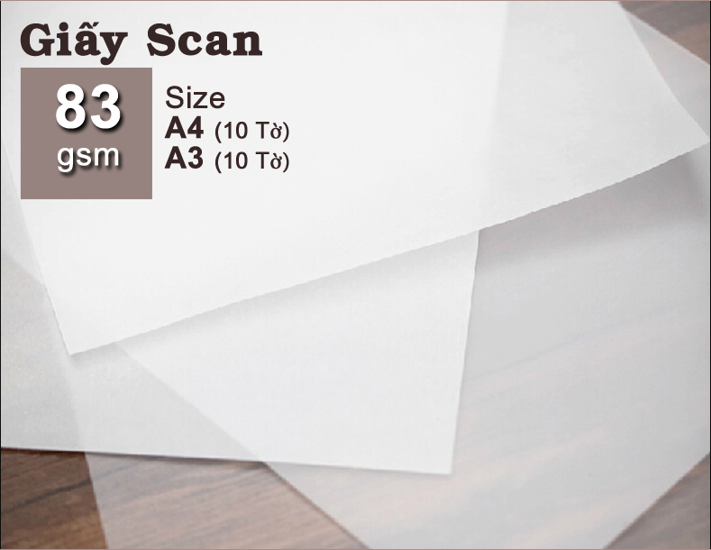 Giấy vẽ Scan Dày 83gsm (tracing paper)