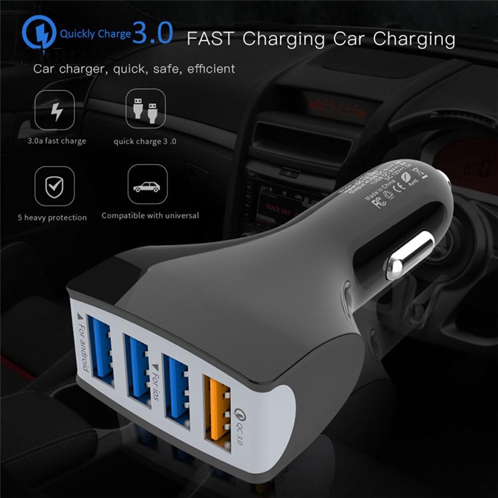 Tẩu Sạc Nhanh Qc 3.0 4 Cổng Usb Cho Xe Hơi