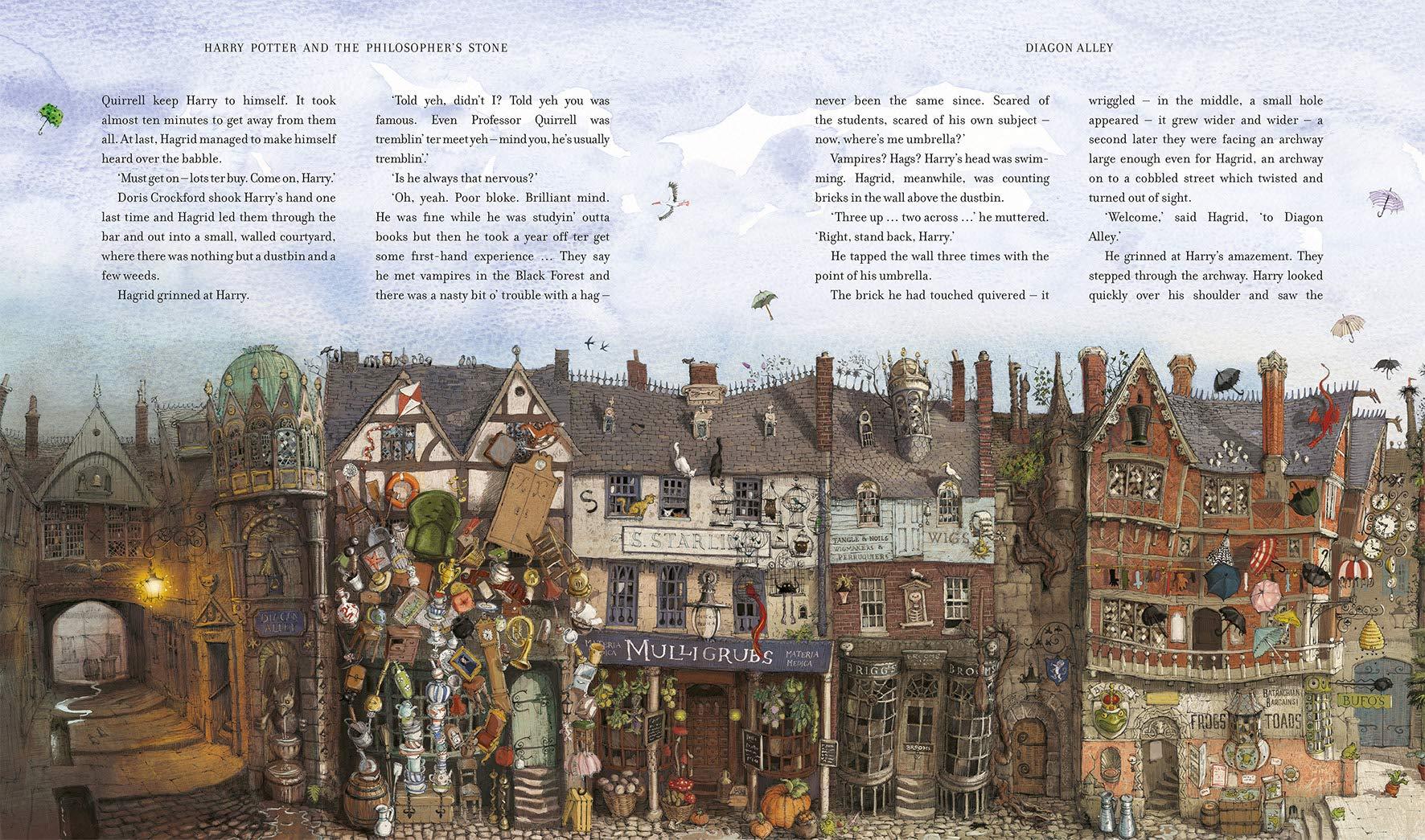 Sách Harry Potter Part 1: Harry Potter And The Philosopher's Stone (Hardback) Illustrated Edition (Harry Potter và Hòn đá Phù Thủy) (English Book)