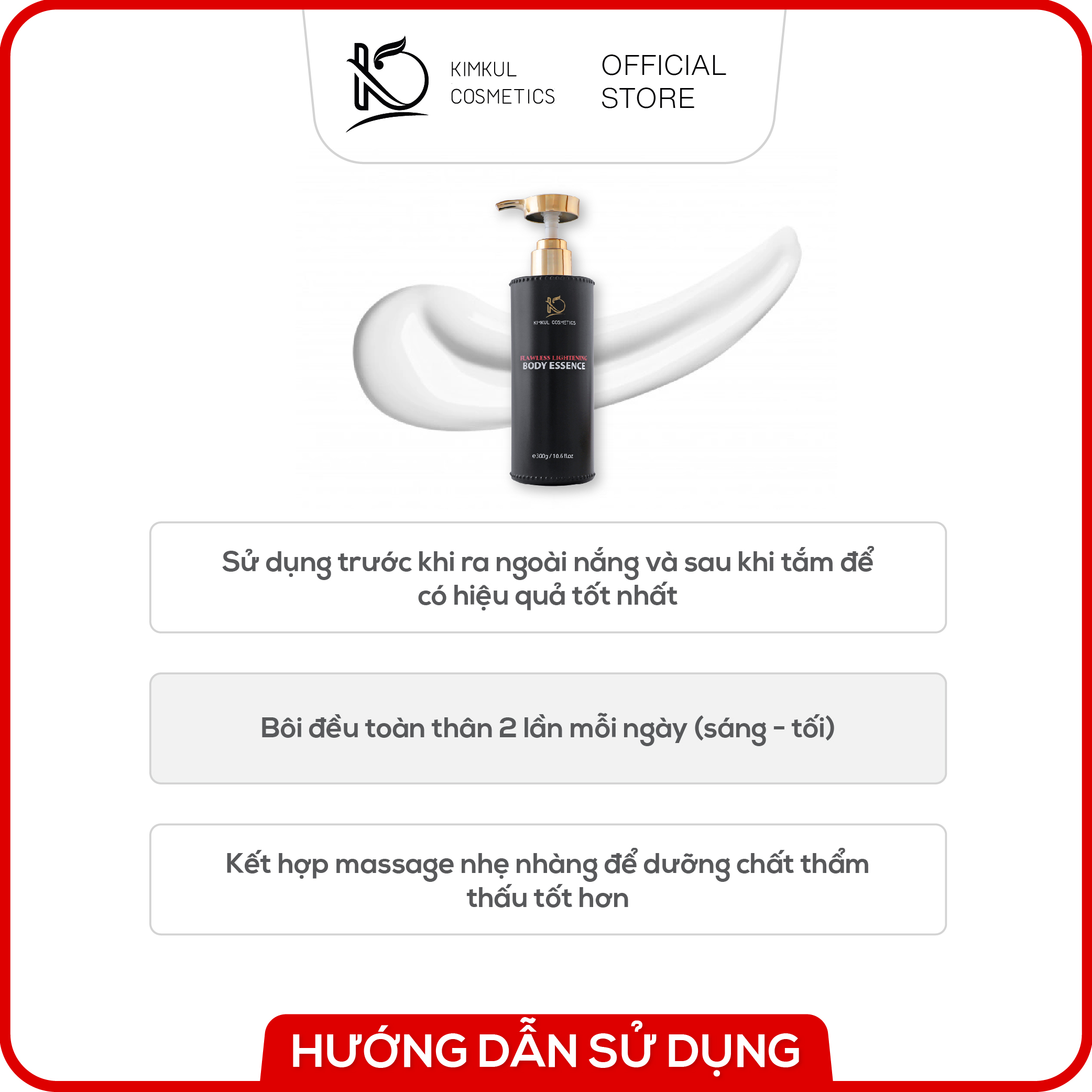 Kem Body dưỡng da toàn thân KimKul Body Essence 300G - Dưỡng trắng da, chống nắng, ngừa lão hóa