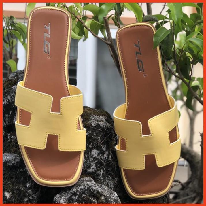 TLG Dép Thời Trang Nữ Da PU Cao Cấp Quai Ngang Chũ H Lót Dép Mềm Êm 21307