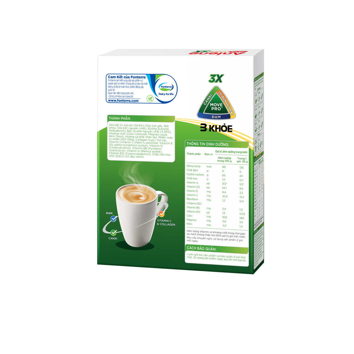 Sữa Bột Anlene Gold 3X vị Cà phê