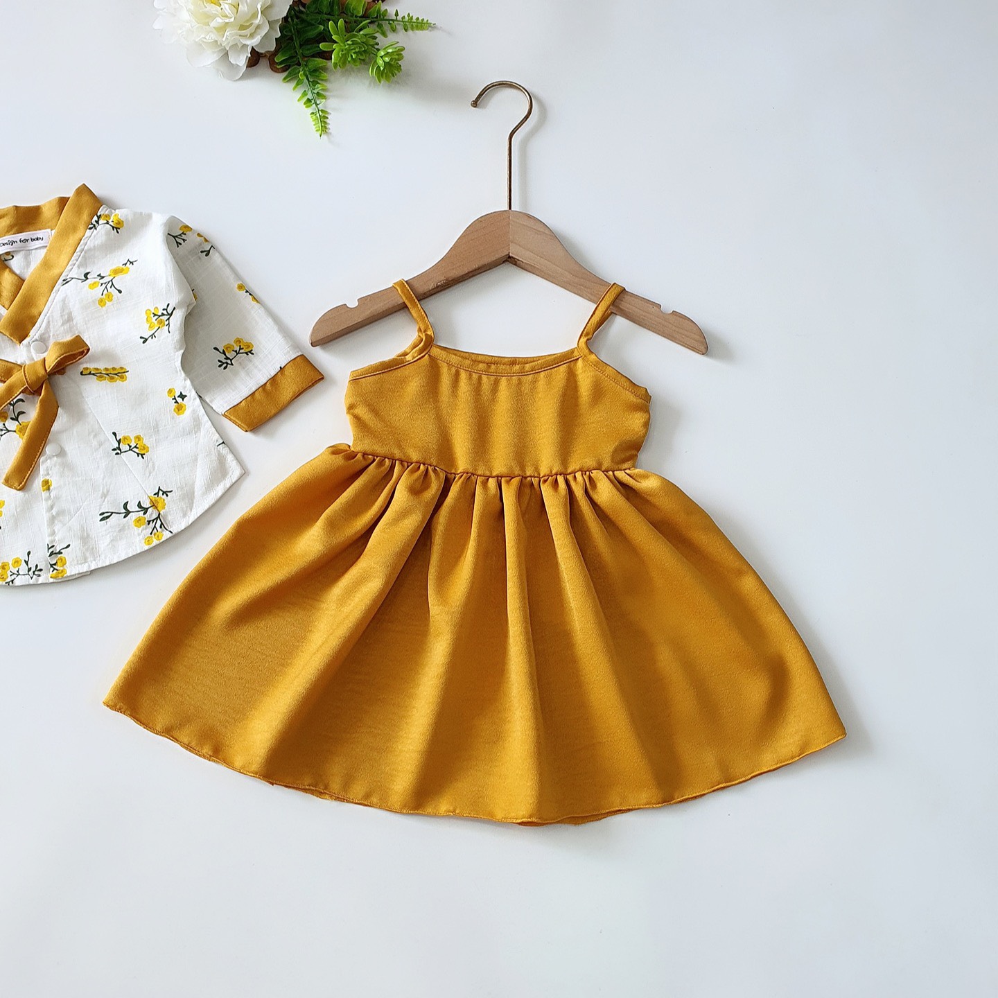 Váy Hanbok Rời NHÍM XÙ KIDS Cho Bé Gái 1 Tuổi Đến 5 Tuổi Chất Lụa Ướt Phối Linen Bột - V066