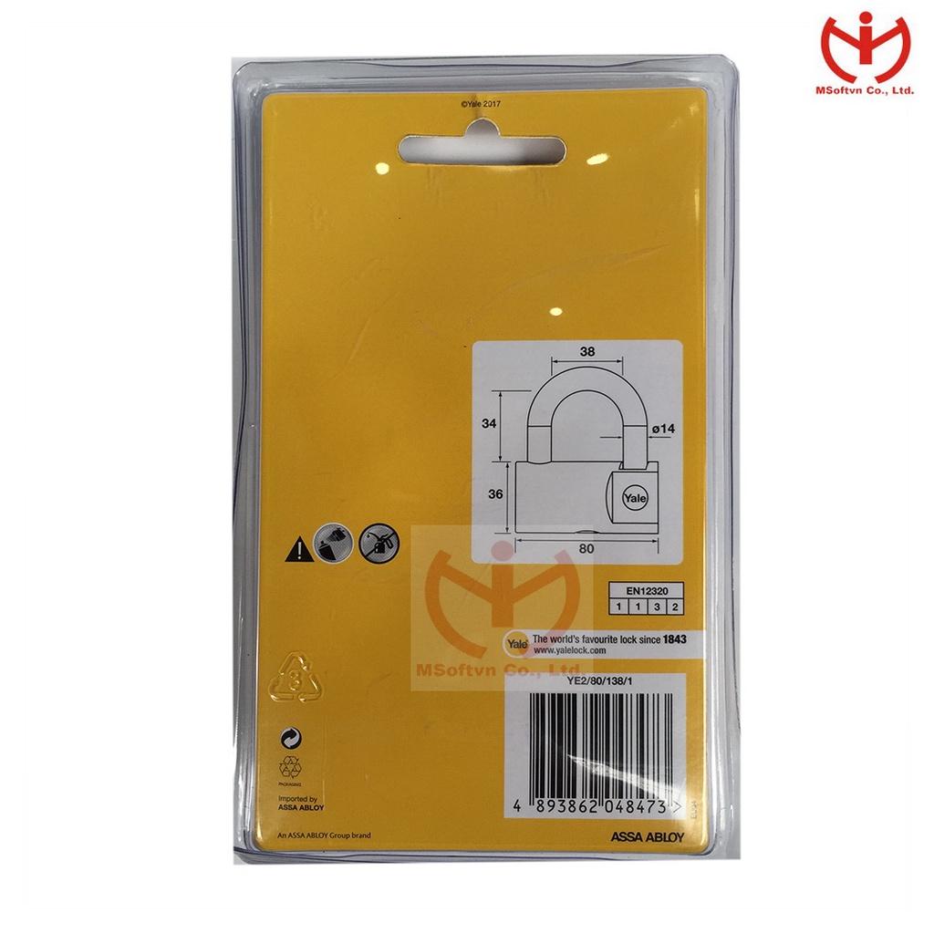 Ổ khóa Yale dòng YE2 thân đồng chìa răng - MSOFT