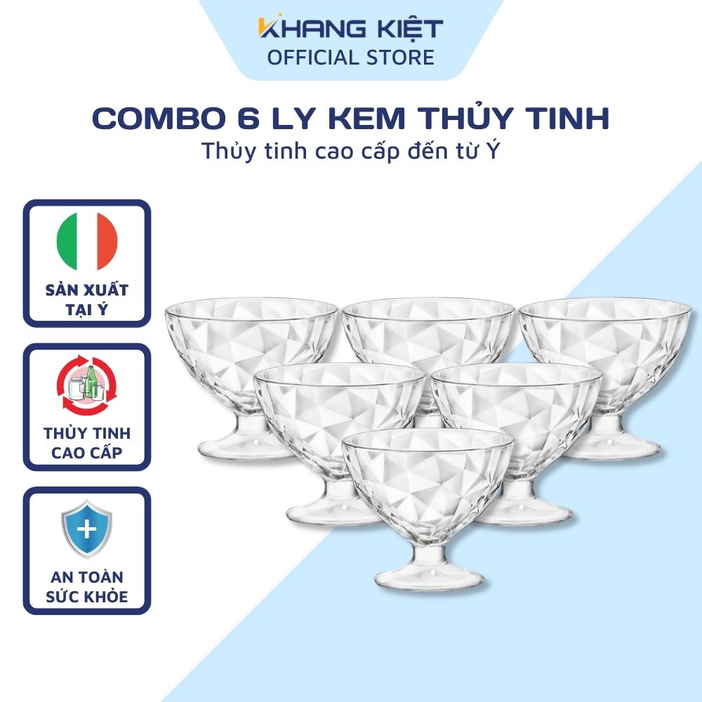 Combo 6 ly kem thủy tinh Diamond 22cl