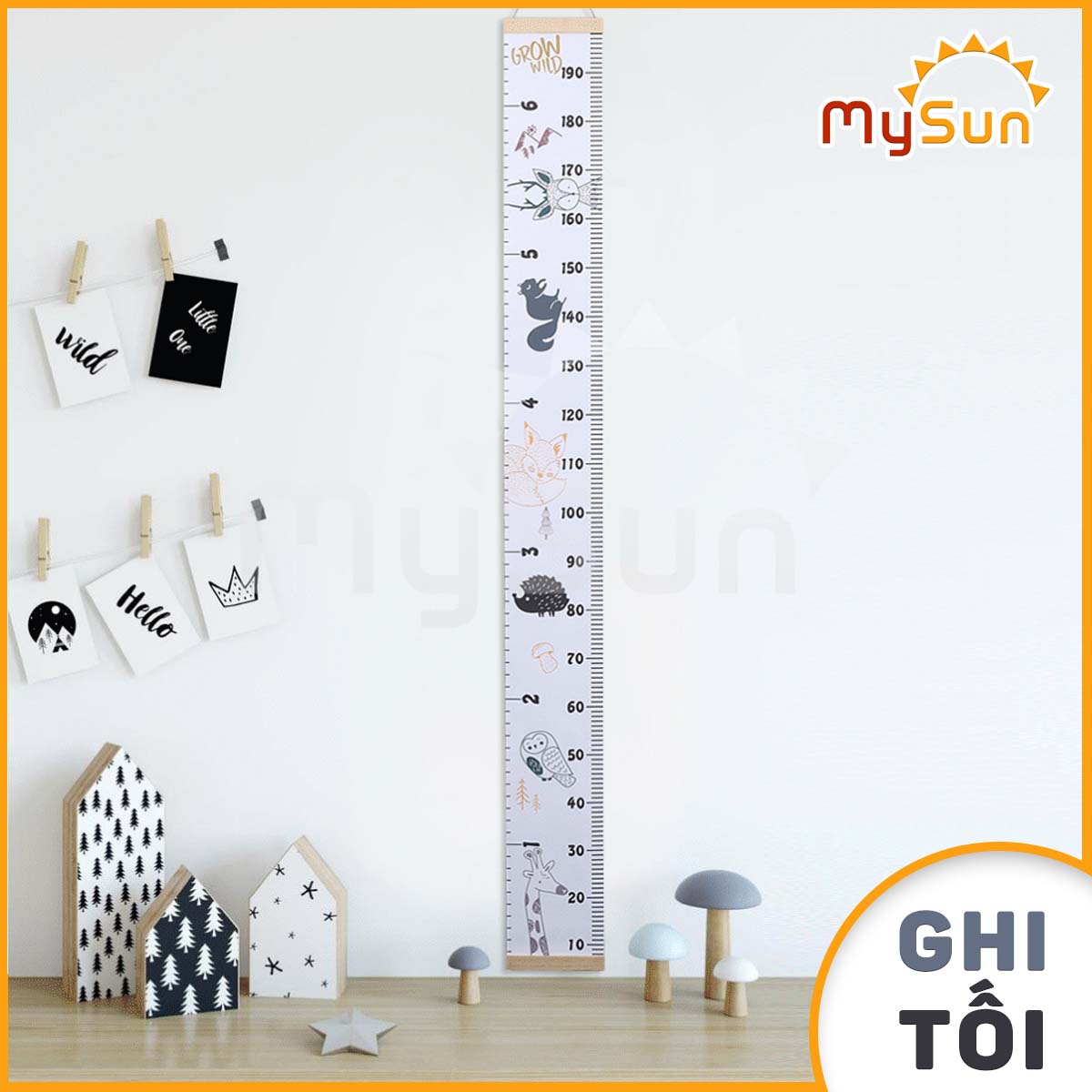 Thước bảng đo chiều cao 2m y tế gắn dán tường cho trẻ em bé MySun