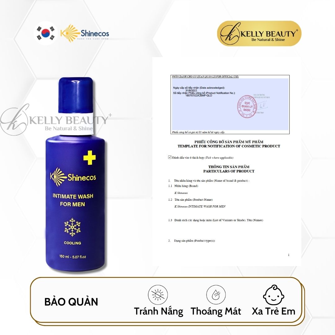 Dung Dịch Vệ Sinh Cho Nam KShinecos Intimate Wash For Men | Kelly Beauty