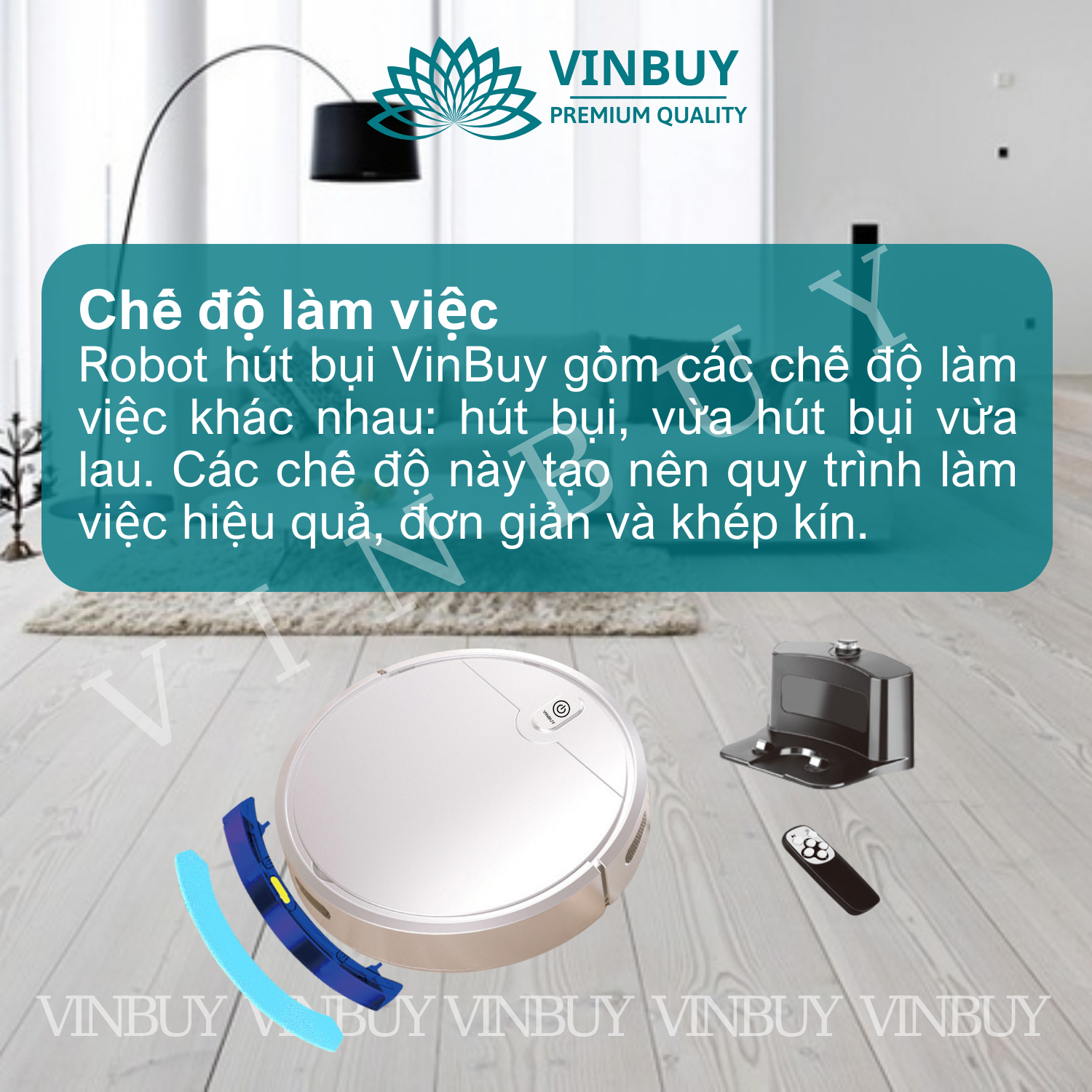 ROBOT HÚT BỤI VÀ LAU SÀN 2 TRONG 1 VINBUY – HÀNG CHÍNH HÃNG