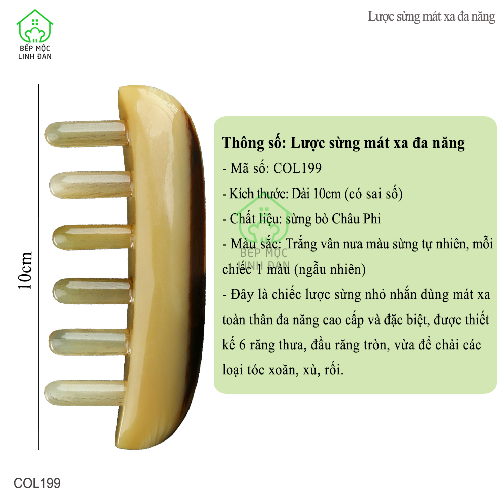 Lược Sừng Mát Xa Toàn Thân Đa Năng Thư Giãn - Giúp Lưu Thông Khí Huyết