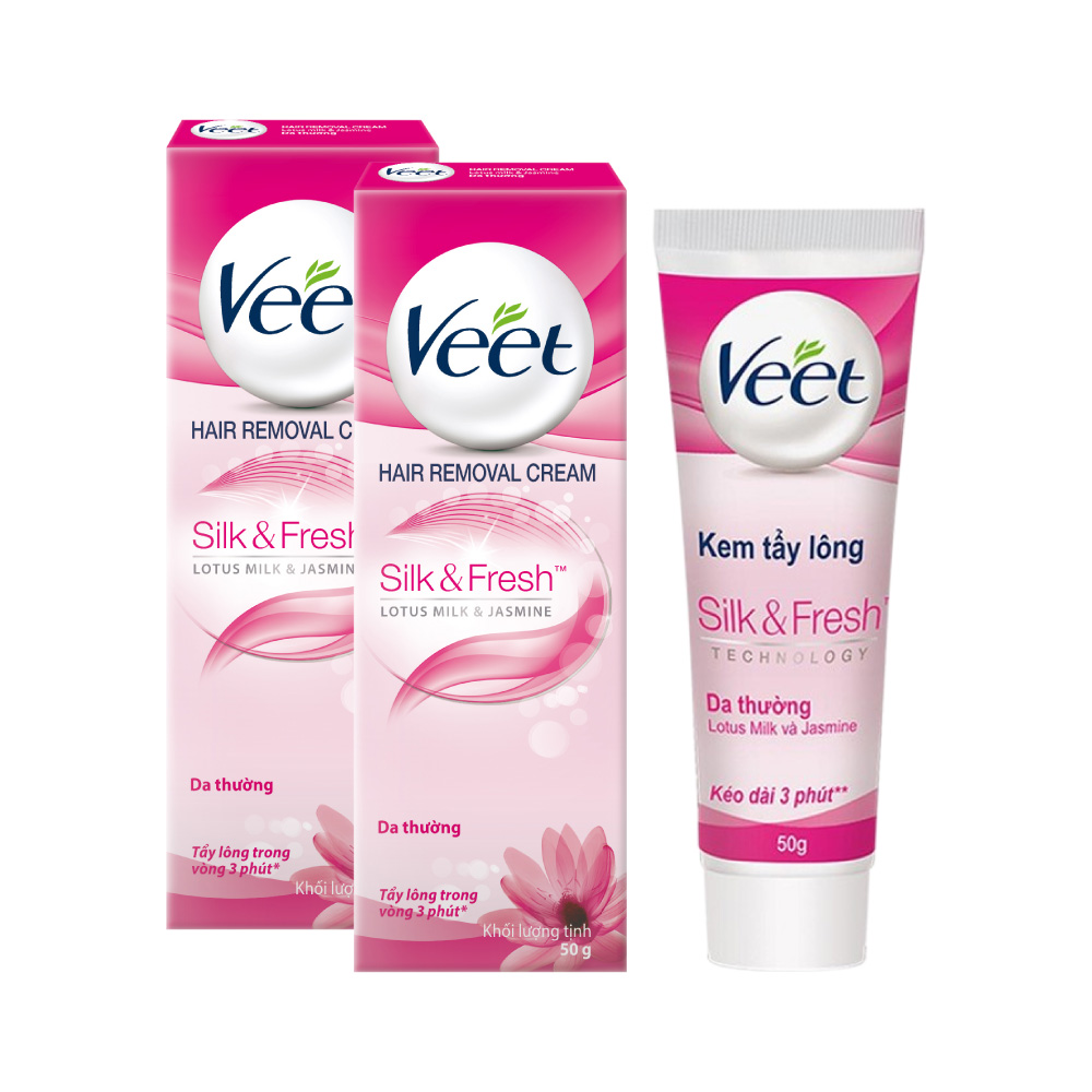 Combo 2 Kem Tẩy Lông Cho Da Thường Veet Silk Fresh 50G