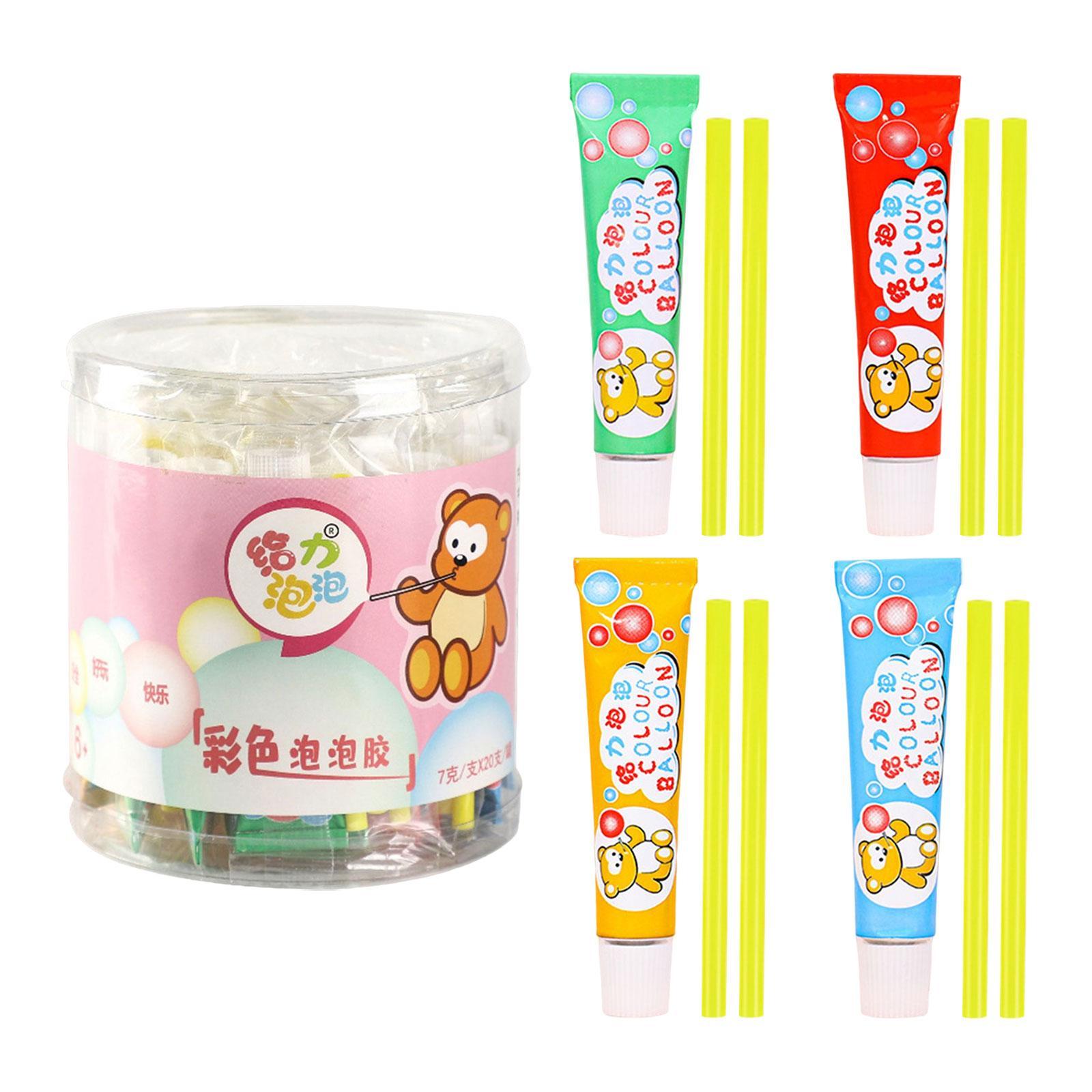 20 Pieces Blow Bubbles Balloons Educational Sensory Toy DIY Crafting with Straws Funny for Children Adults Boys Girls Gift Home Game