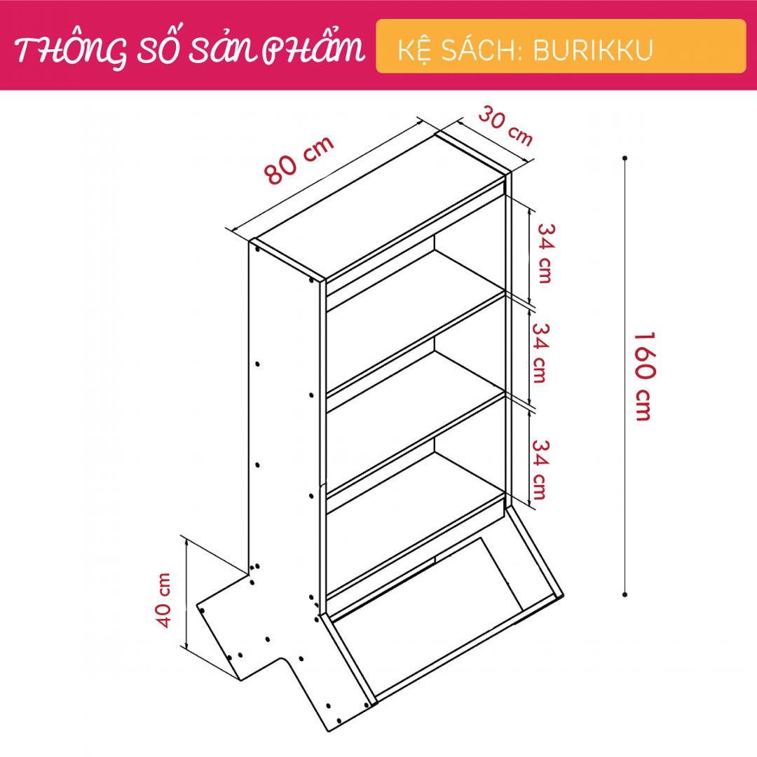 Giá sách hiện đại thiết kế thông minh SMLIFE Burikku