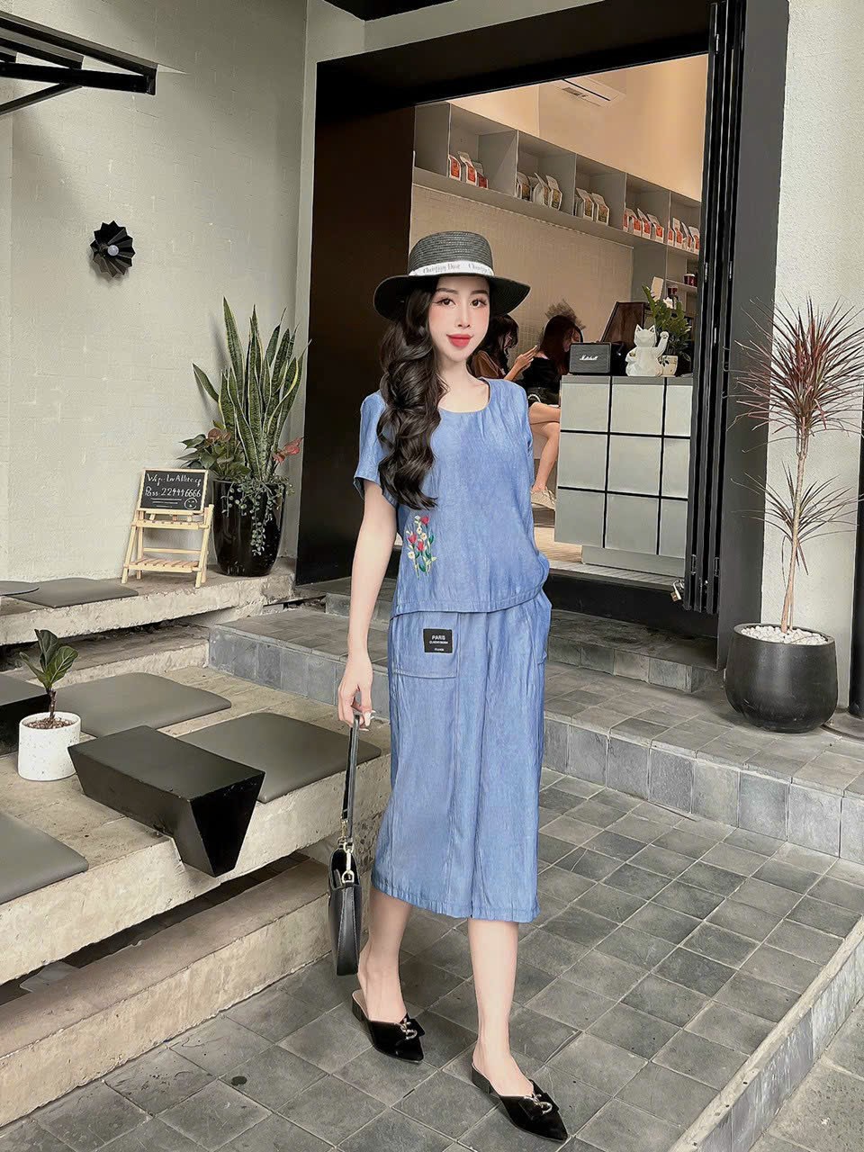 Đồ bộ trung niên nữ form rộng, Chất liệu Lụa Bò mềm mịn, nhẹ, mặc mát, Bồ bộ nữ cao cấp tặng bà tặng mẹ sang trọng