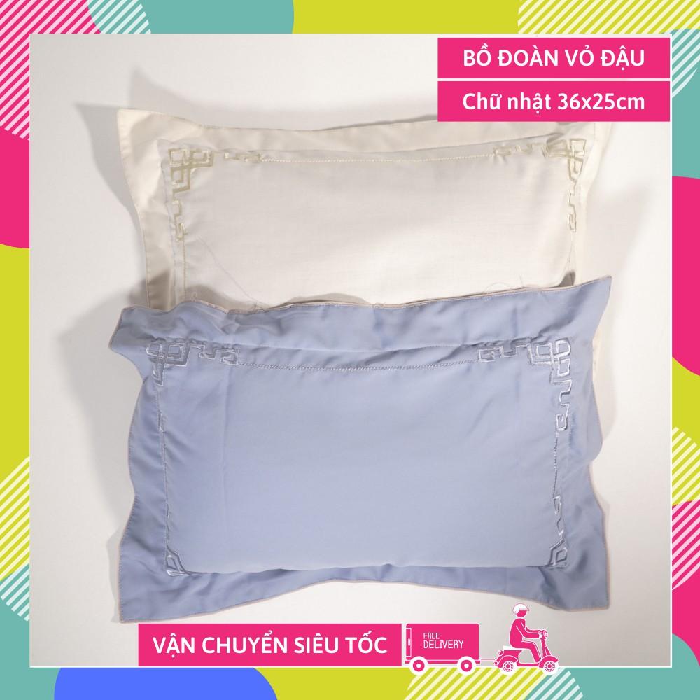 Gối vỏ đậu chữ V lớn ngồi thiền kê đầu kê lưng mát lành sạch 100% - 60x25cm nhiều màu