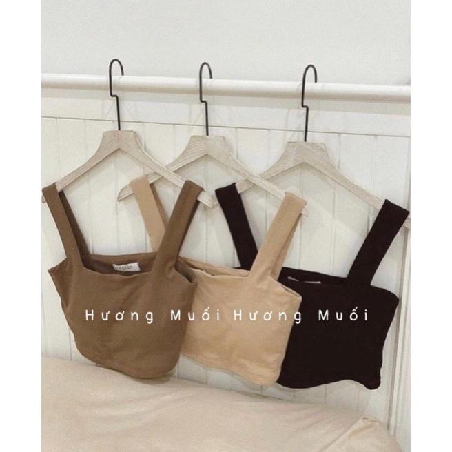 Áo 2 dây bản to có mút ngực 2 dây croptop