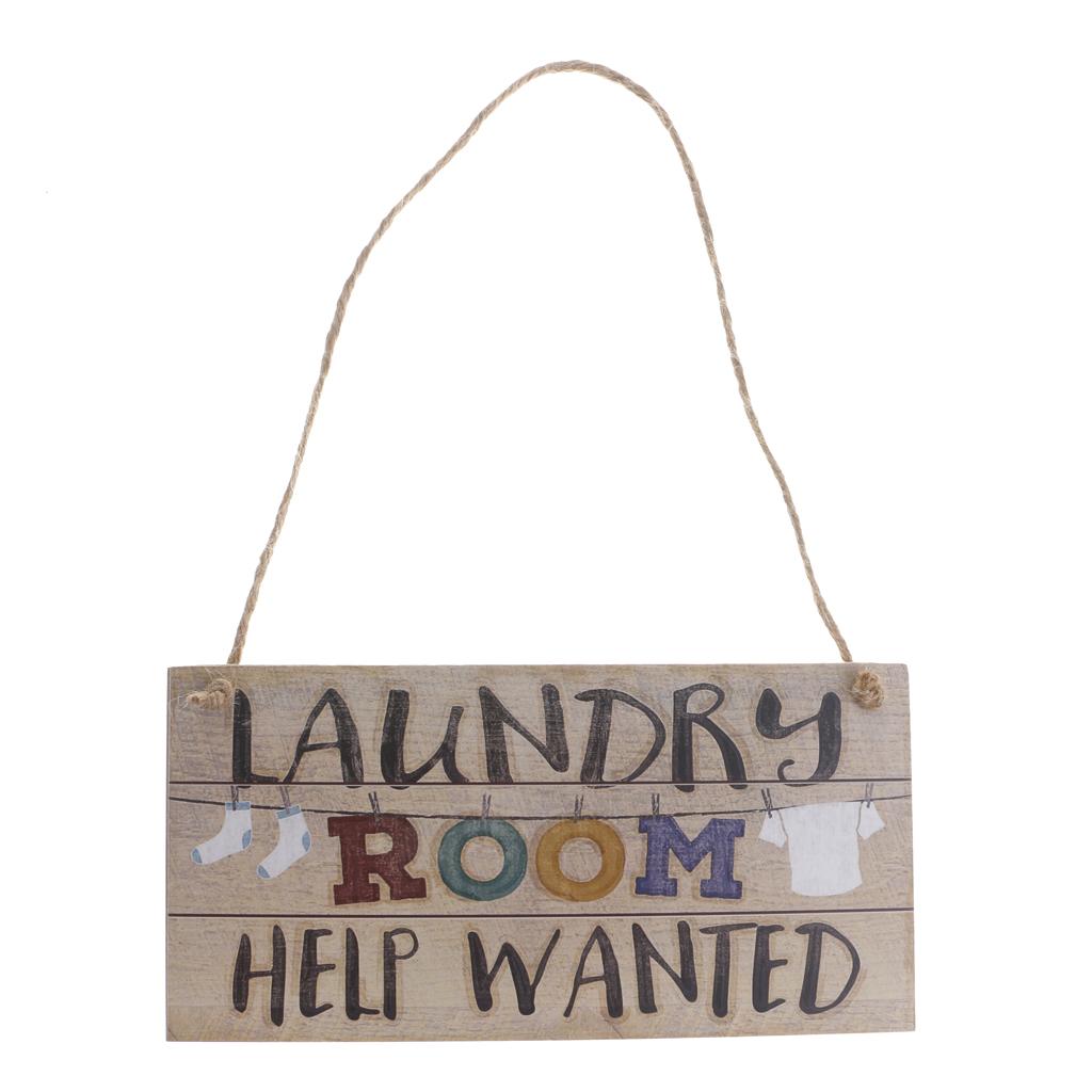 Vintage Wooden Hanging Sign Plaque Home Wall Decor- LAUNDRY ROOM