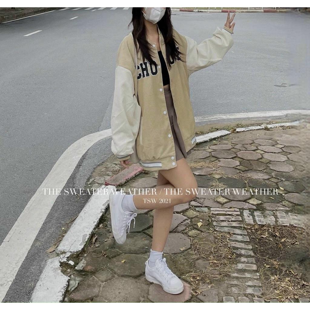 Áo Khoác bomber áo varsity jacket CHOOSSE chất nhung tăm cao cấp 2 lớp đẹp thời trang phng cách trẻ trung