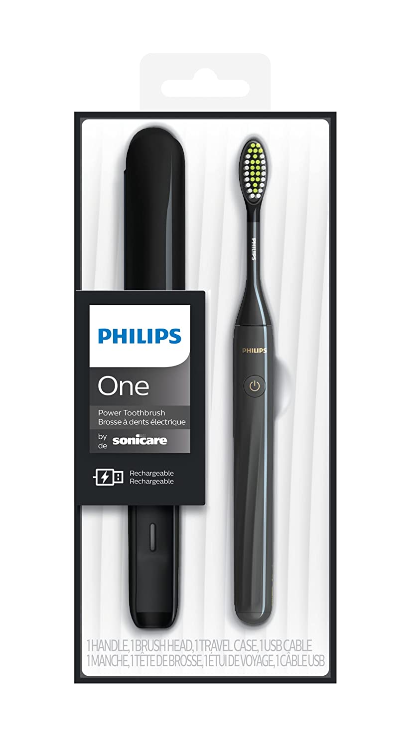 Bàn chải đánh răng có thể sạc lại Philips One by Sonicare, Shadow Black, HY1200 / 06
