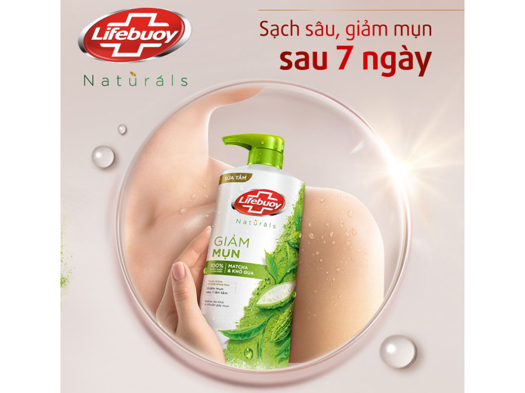 Sữa Tắm Lifebuoy 800gr Detox Và Sạch Sâu Khỏi Bụi Mịn Pm2.5 Detox 100% Từ Thiên Nhiên Diệt Khuẩn - Matcha &amp; Khổ Qua