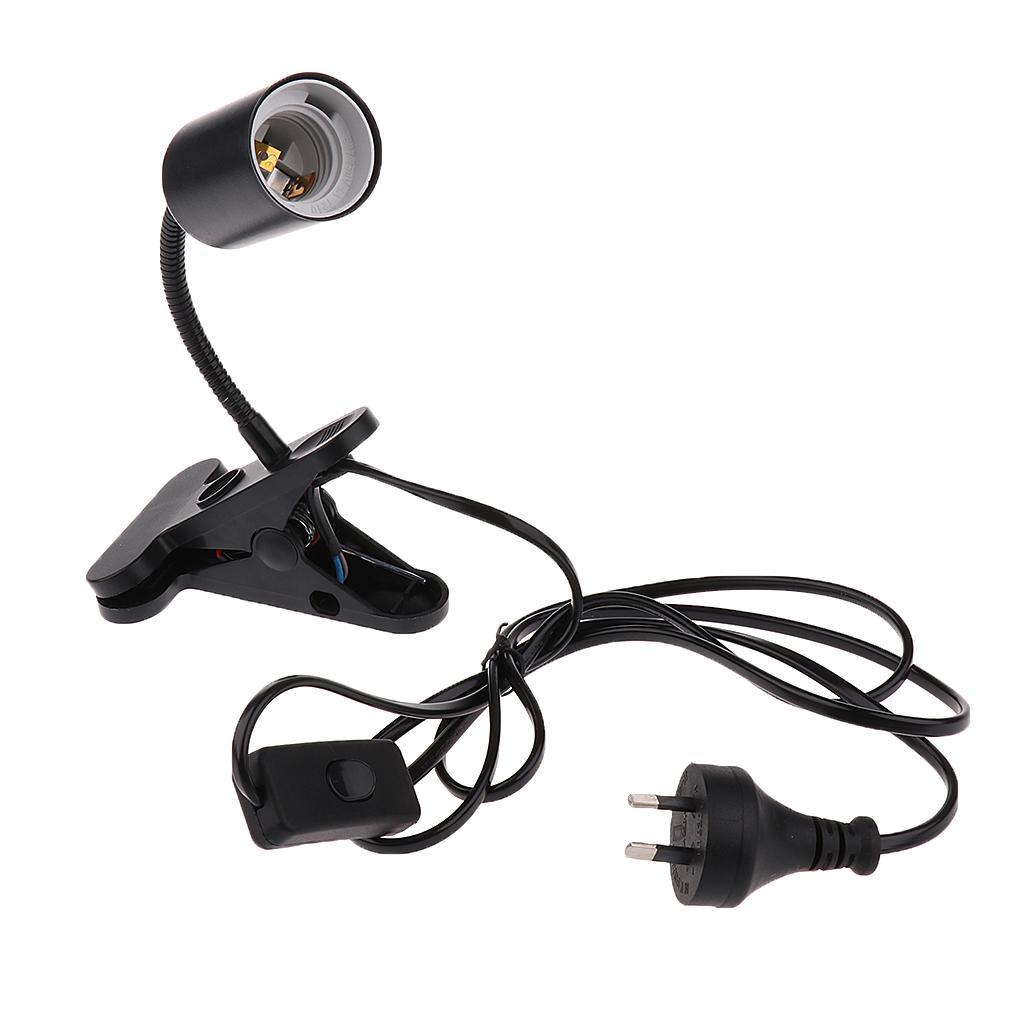 2X Reptile Heating Light UVA UVB Bulb Lamp Holder E27 AU Plug Black