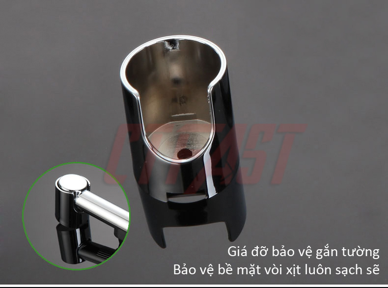 Bộ vòi xịt vệ sinh (Toilet) chất liệu nhựa mạ (bao gồm vòi xịt+giá đỡ+dây xịt 1,5m) - Thiết kế thông minh nhỏ gọn tiện ích