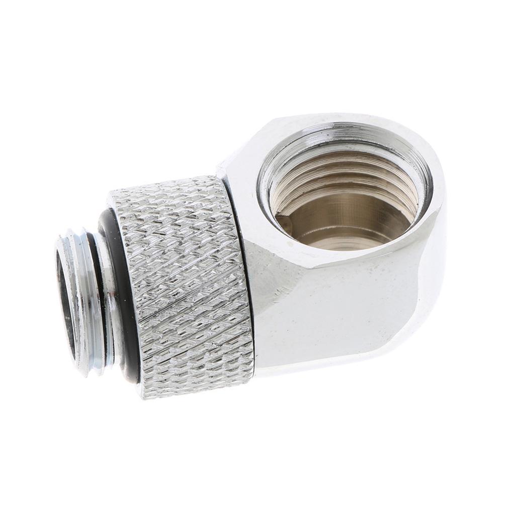 2x G1/4'' Rotary Multi-Link Adapter Fitting for Water Cooling System Silver