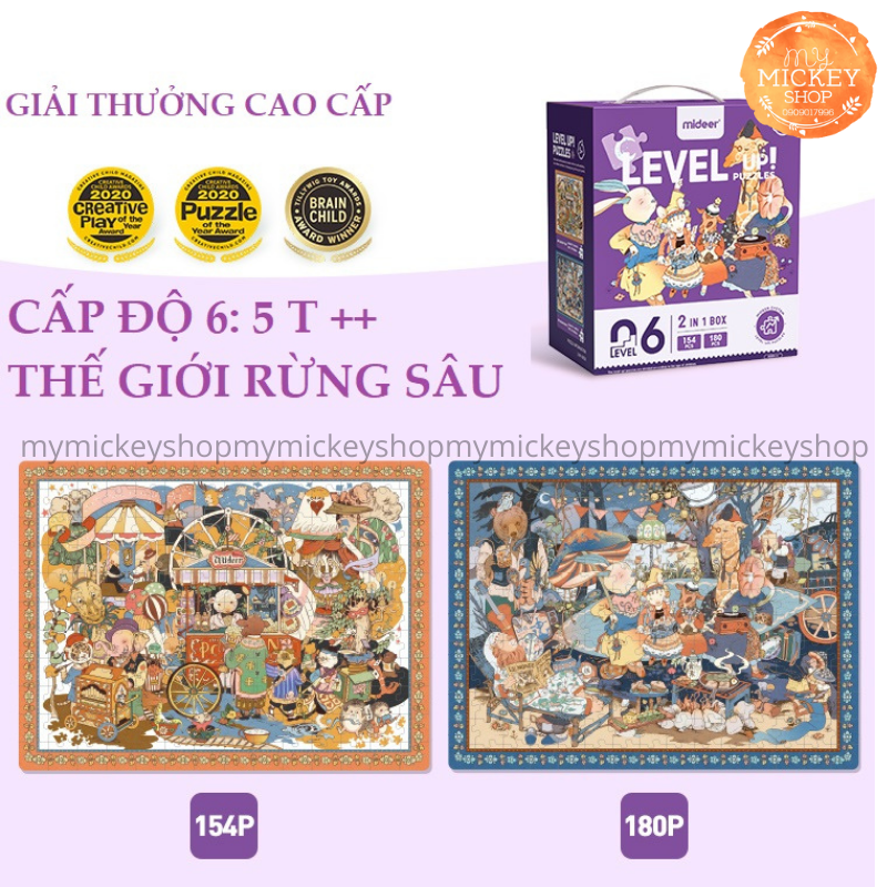 BỘ XẾP HÌNH 7 CẤP ĐỘ TỪ DỄ ĐẾN KHÓ THEO LỨA TUỔI - HÃNG MIDEER 7 ADVANCED LEVELS PUZZLE mẫu mới 2021